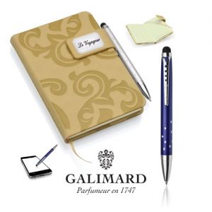 Set bloc-notes GRACE beige/stylo à bille touch STAR de GALIMARD