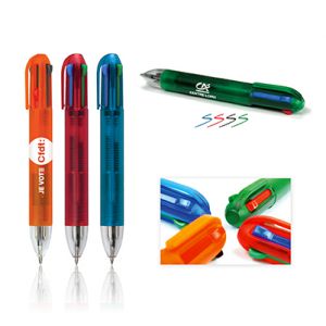 Stylo à bille 4 couleurs QUATTRO translucide