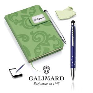 Set bloc-notes GRACE vert/stylo à bille touch STAR de GALIMARD